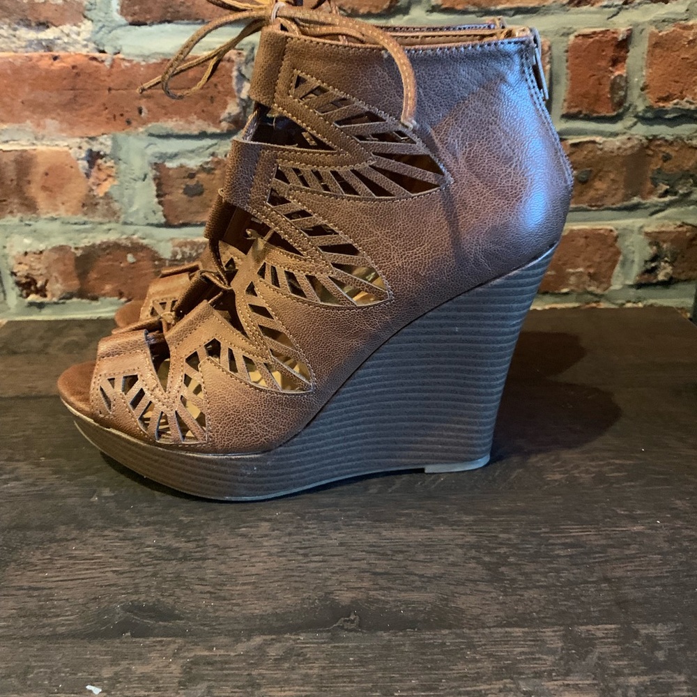 Lace up wedges